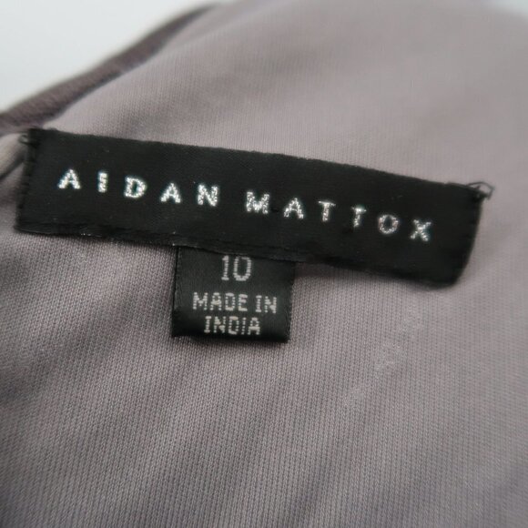 Aidan Mattox Silver Fully Sequined Long Sleeve Cocktail Dress Size 10 - Picture 2 of 13